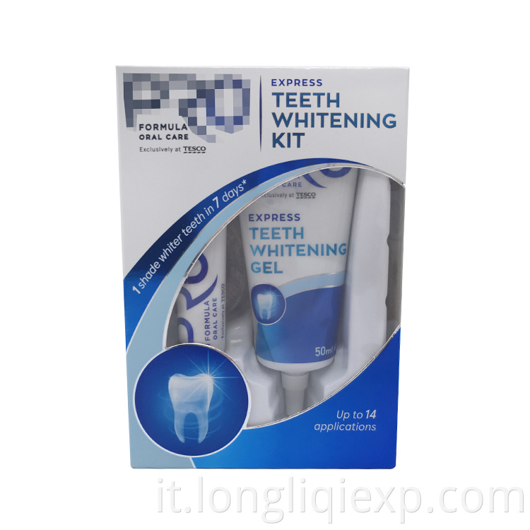 Kit sbiancante denti 50ml Gel Dentifricio 16ml Con scheda colorimetrica dentale e vaschetta per denti